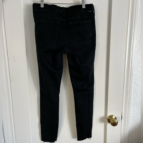 MOTHER Jeans The Looker Ankle Fray Style Guilty as Sin Wash Black Waist Size 28 - Picture 5 of 13